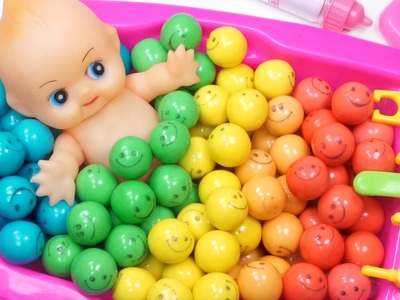 ABC Song l Learn Colors Bubble Gum Baby Doll Bath Time DIY Colors Block Jelly l kid songs