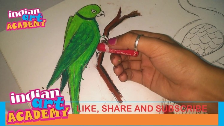 BIRDS PAINTING : how to paint a parrot help with watercolor