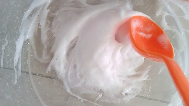 Bubblegum slime. No borax,aloe Vera gel and shaving cream