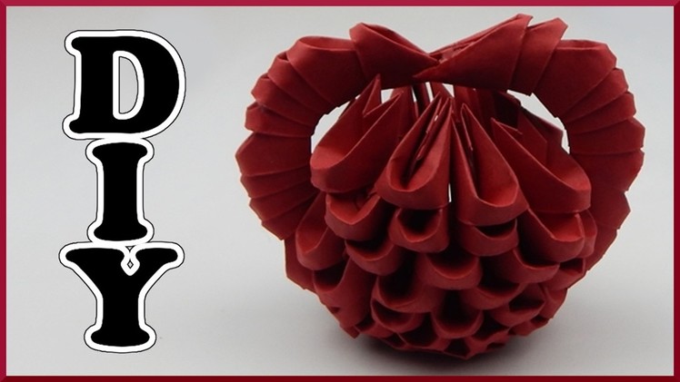 DIY 3D Origami | Valentinstag | Herz aus Papier falten | Valentines day heart | Less than 100 pieces