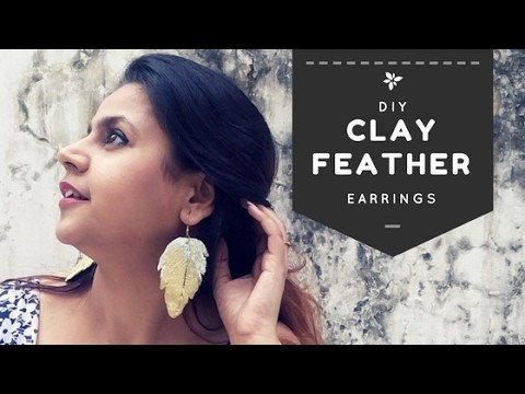 DIY Clay Feather Earrings !