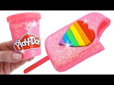 DIY How to Make Play Doh Sparkle Popsicle Modelling Clay Learn Colors Kinetic Sand RL