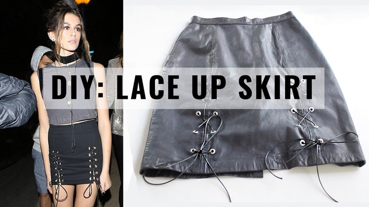 DIY: Kaia Gerber Inspired Lace Up Skirt