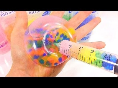 DIY Syringe Play How To Make Colors Glue Slime Bio Sand Water Balloons Learn Colors Slime Icecream