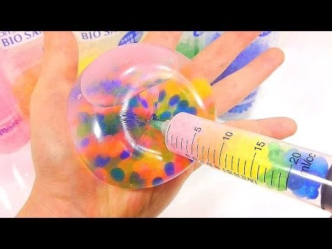 DIY Syringe Play How To Make Colors Glue Slime Bio Sand Water Balloons Learn Colors Slime Icecream