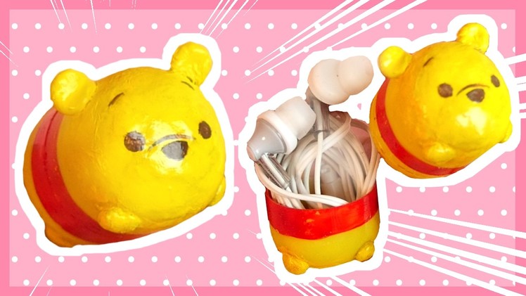 DIY Tsum tsum Pooh Earphone Case | Kinder Surprise Egg | CC FOR ENGLISH
