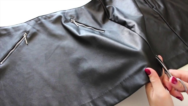 DIY.Tuto Ajuster une jupe en cuir - Adjust a leather skirt - Réduire la taille d'une jupe