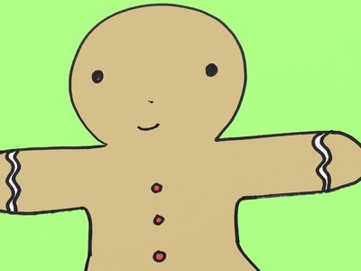 How to Draw a Gingerbread Man Cookie for Christmas Easy Drawing Lesson for Kids