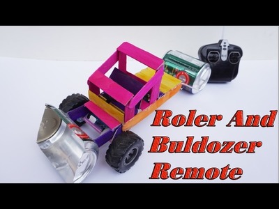 How To Make Bulldozer And Road Roller Remote Control DIY - Electric Car For Toy Kids