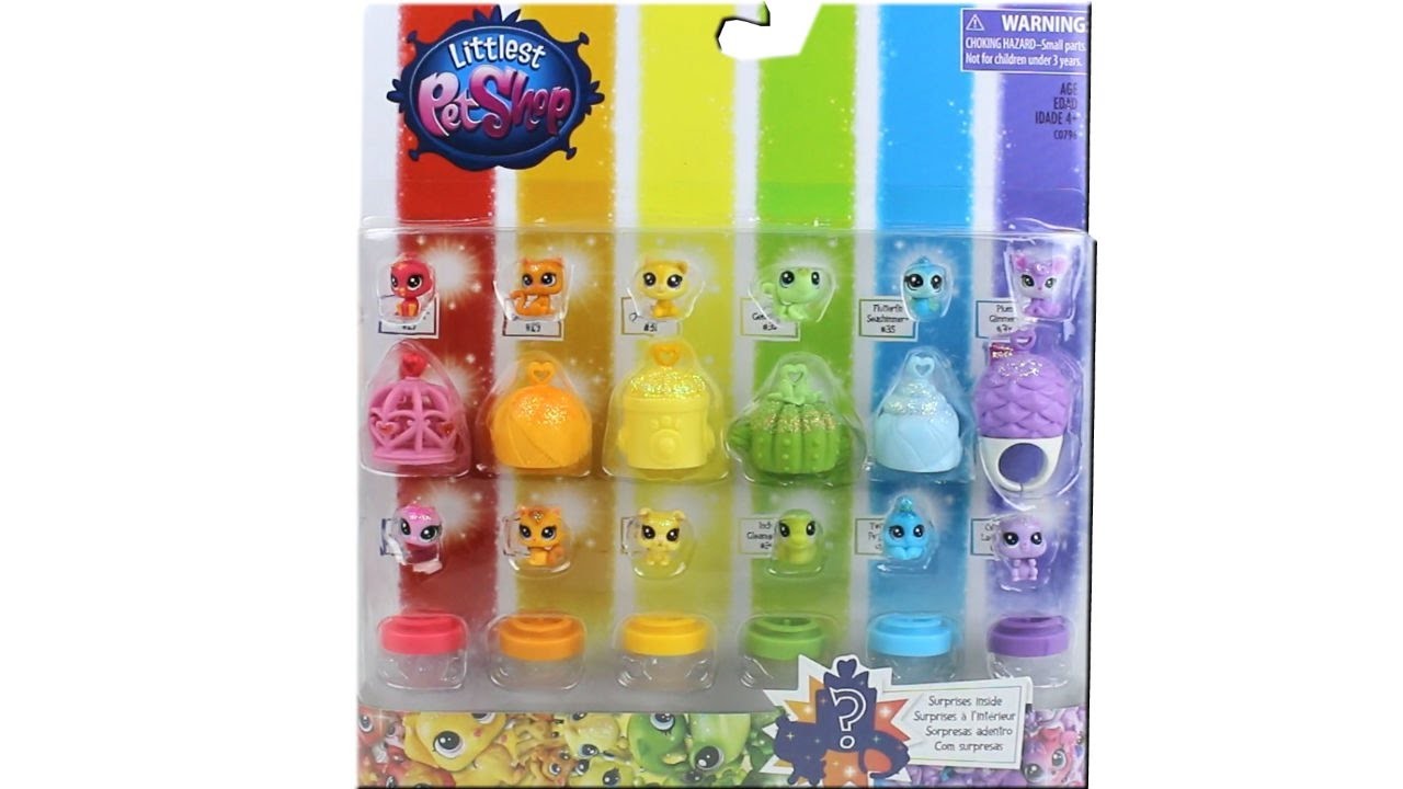 Littlest Pet Shop Rainbow Color Teensie Pets Pack Unboxing Toy Review