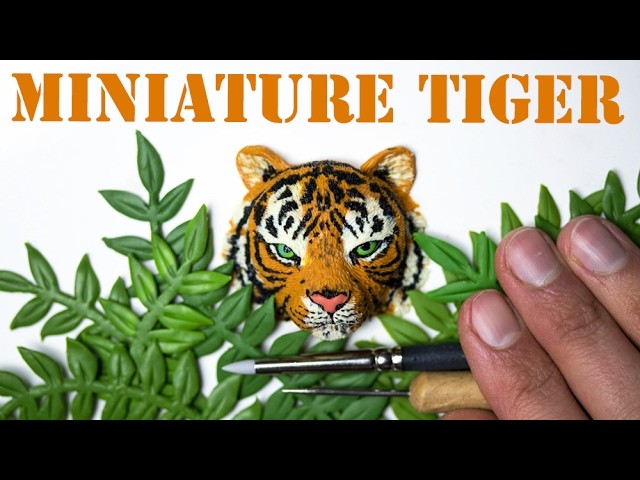 Miniature Tiger Sculpture. How To Speed Sculpt with Polymer Clay