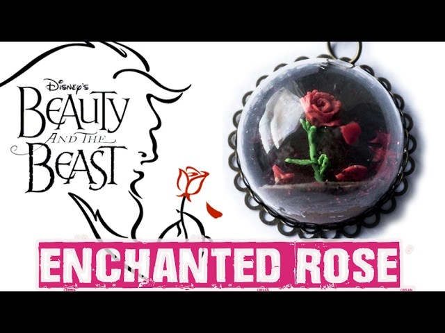 Polymer Clay Tutorial - Enchanted Rose Pendant miniature from Beauty and The Beast - Walt Disney