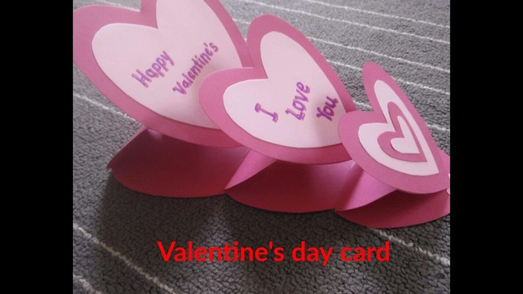 Valentine craft.Triple easel card.Heart shape card.Gift for hubby.Paper craft.