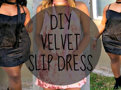 EASY DIY VELVET SLIP DRESS with SCARF Tutorial