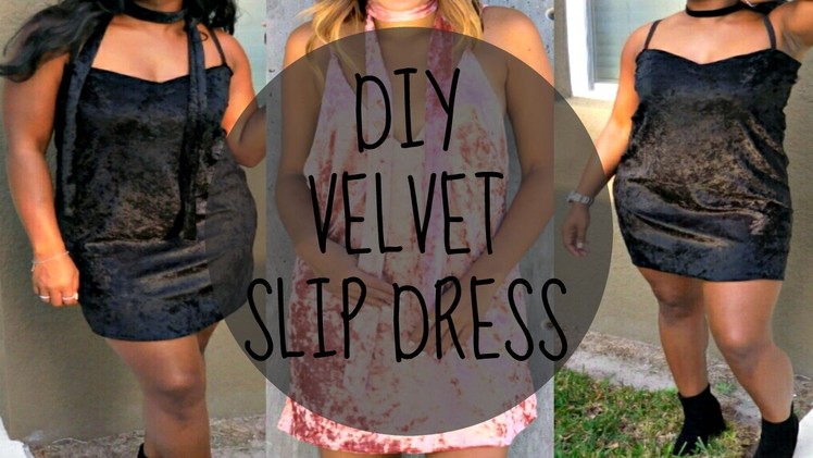 EASY DIY VELVET SLIP DRESS with SCARF Tutorial