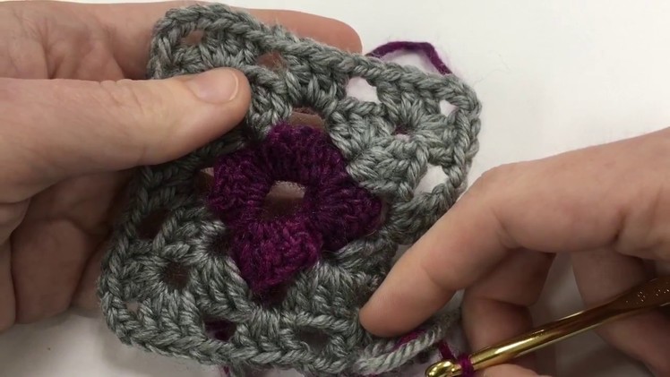 How to Crochet: Floral Granny Square