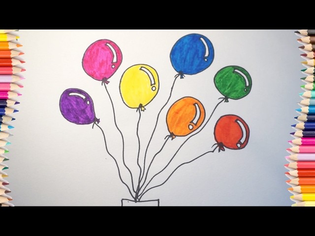 How to draw balloon for kids # Balloon coloring for children