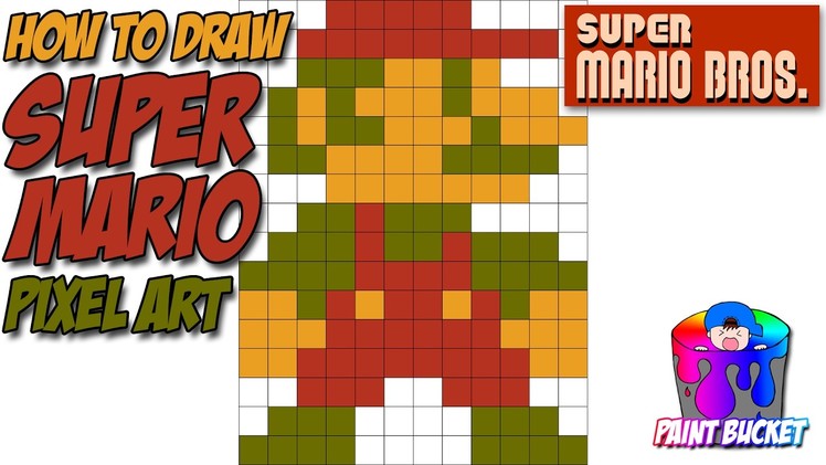 How to Draw Super Mario - Super Mario Bros Pixel Art Drawing Tutorial