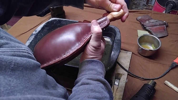 How to make a leather canteen part 5