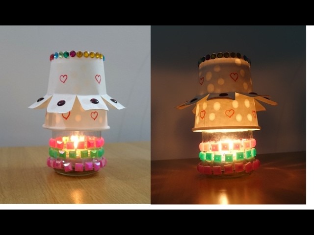 How to make DIY Night Lamp ~ Easy Paper Cup Lamp  (Night Light) ~ Room Decor ~ Tutorial . 