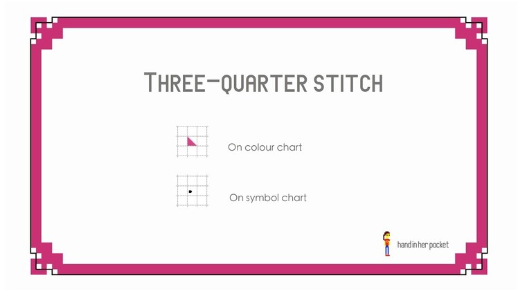 Learn to cross stitch: Three-quarter stitch