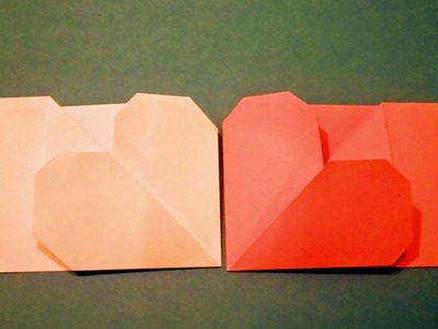 Origami letter paper with heart DIY