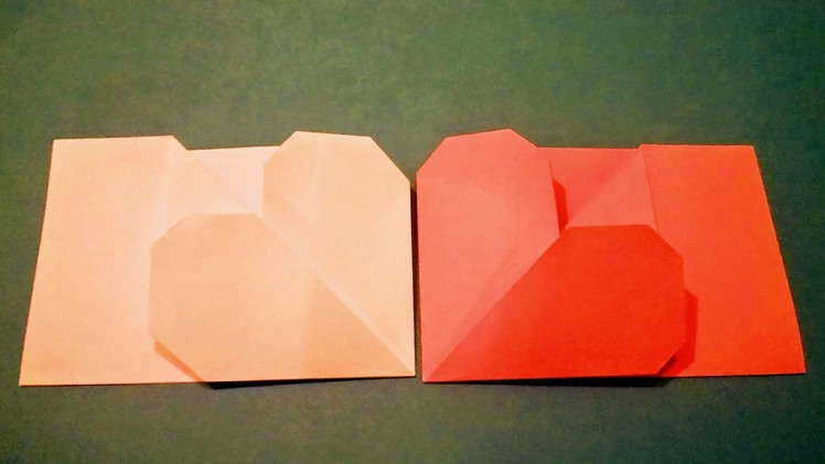 Origami letter paper with heart DIY