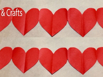 Paper Heart Crafts Valentine's Day Decorations Idea