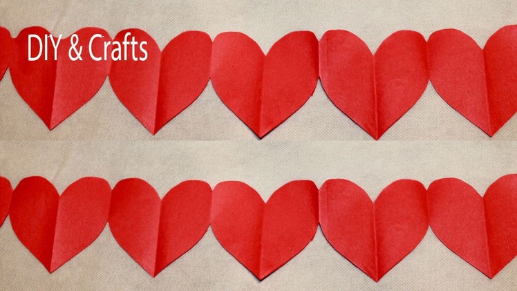 Paper Heart Crafts Valentine's Day Decorations Idea
