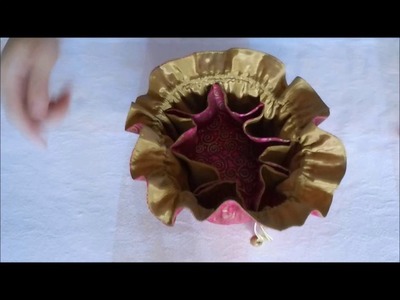 Silk & Cotton Drawstring Jewelry Pouch in Fuschia Pink