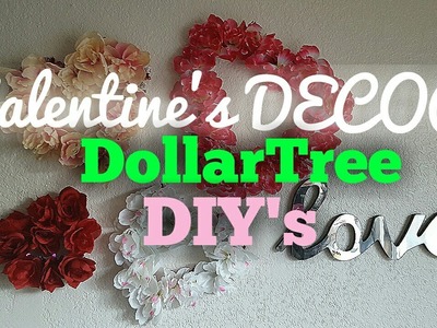 Valentine's Day Dollar Tree DECOR DIY'S - Floral Hearts & Tablescape