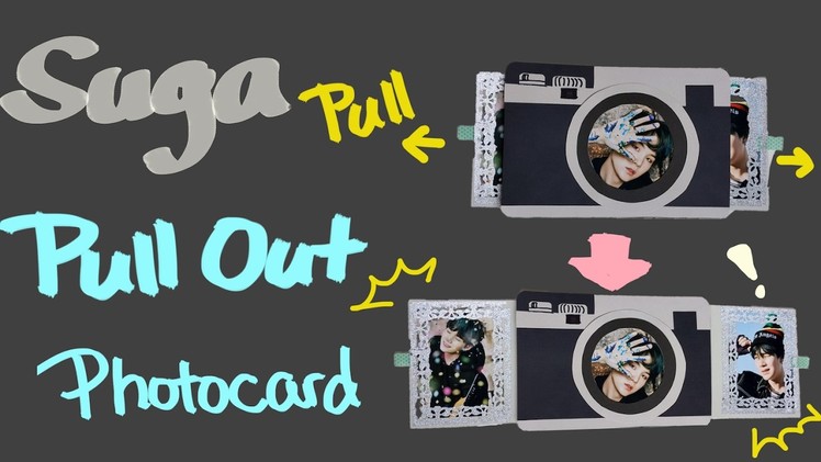 BTS Suga (Min Yoongi) Hand Craft. Hand Made Pull Out Photo Card [R Luck]