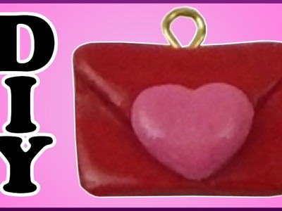 DIY | Valentinstag | Fimo charm Briefumschlag mit Herz | Valentines day clay charm heart envelope