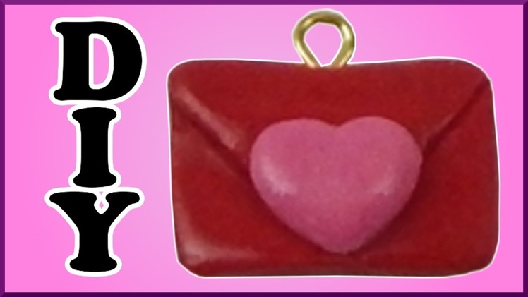 DIY | Valentinstag | Fimo charm Briefumschlag mit Herz | Valentines day clay charm heart envelope