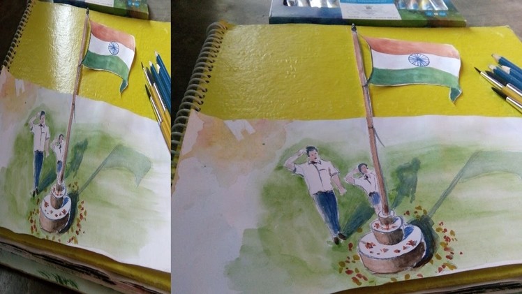 How to draw a 3d National Flag of India