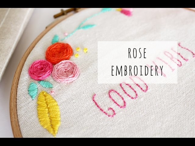 How to embroider rose flower