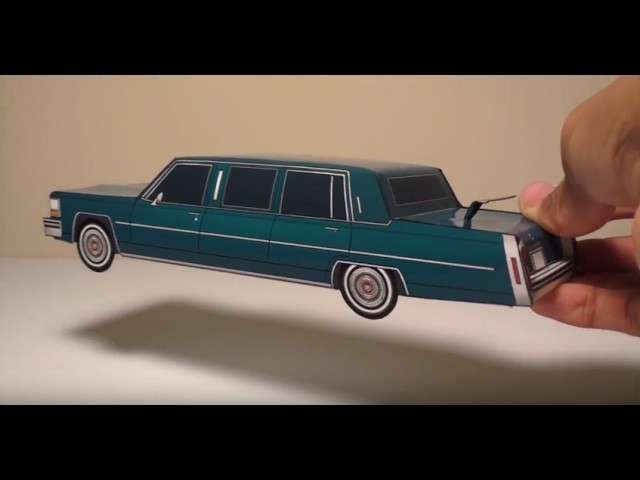 JCARWIL PAPERCRAFT 1981 Cadillac Fleetwood Brougham Limo (Building Paper Model Car)