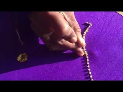 Maggam work with Pearls | How to stich pearl chain aari work for beginners