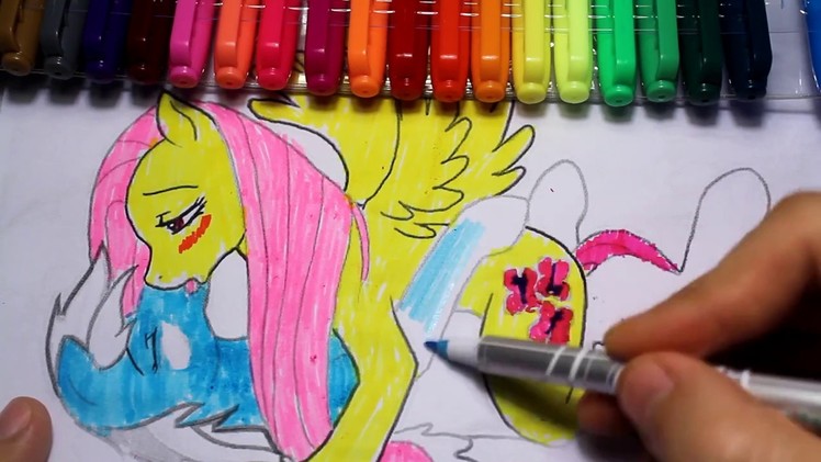 My Little Pony Coloring Book - Kissing Fluttershy and Rainbow Dash #4 - Flutterdash Kissing