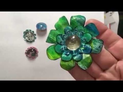 Build your Stash and Craft, Wk 9, Bling flower centers and glass embellishments