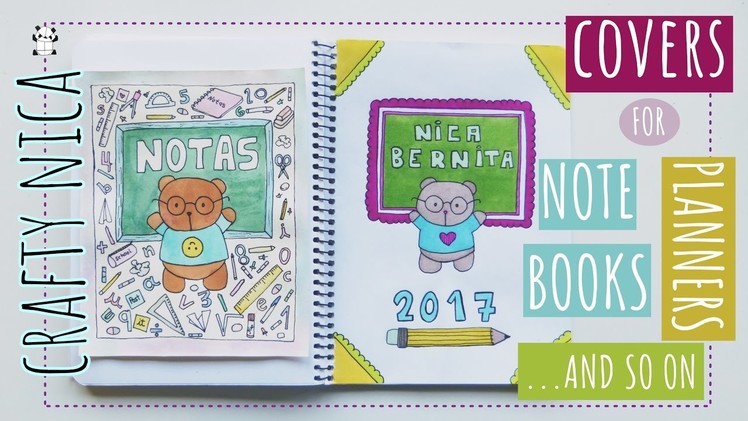 CUSTOMIZED NOTEBOOK COVERS ???? DIY ???? DESIGNS FOR SCHOOL PROJECTS (with kawaii drawings)
