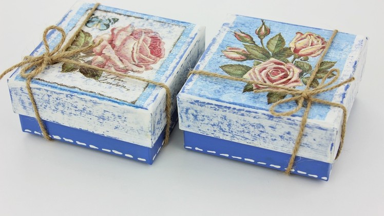 Decoupage small boxes - Fast & Easy Tutorial - DIY