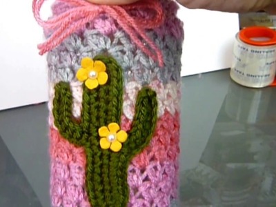 DIY Crocheted Cactus Applique. Video Tutorial