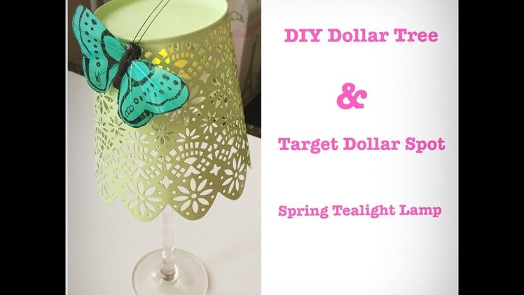 DIY Dollar Store Spring Tealight Lamp - Easy Less than $3