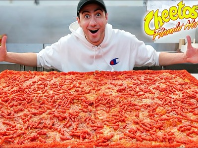 DIY GIANT HOT CHEETOS PIZZA!! *WORLD RECORD*