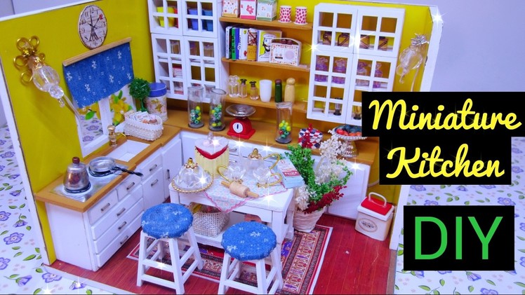 DIY Miniature Dollhouse Kit Cute Kitchen Room with Working Lights!. Ami DIY