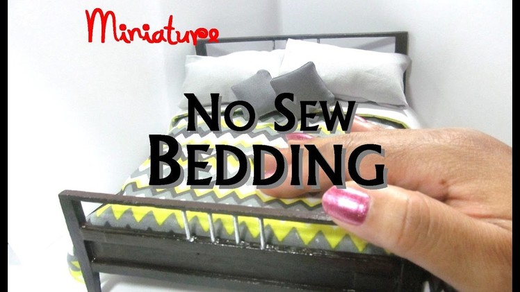 Diy No Sew Bedding Bedspread, Pillowcase, Throw Pillows Dollhouse Miniature Fabric Tutorial
