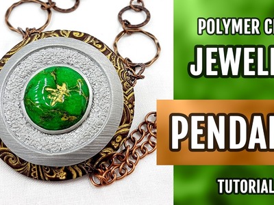 DIY Polymer Clay Pendant with Faux Jade Gemstone. How to make stylish Pendant. VIDEO Tutorial!