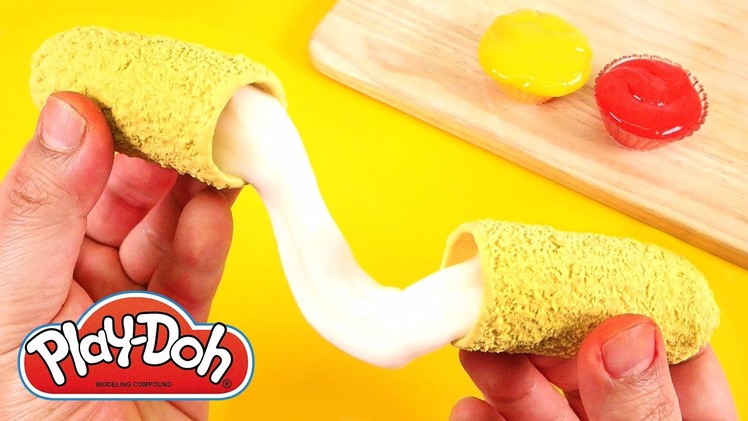 DIY REAL CHEESE STICK SLIME ! With Play doh~ How To Make Cheese Slime
