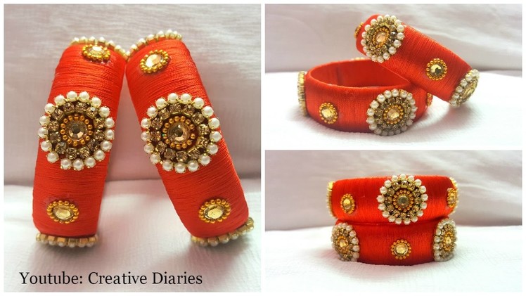 DIY Silk thread Bangle: How to make red bridal bangle at home I Creative Diaries